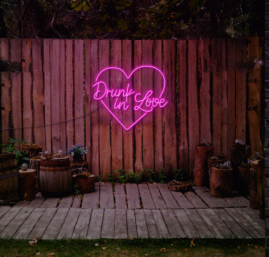 Drunk In Love Heart LED Neon Sign