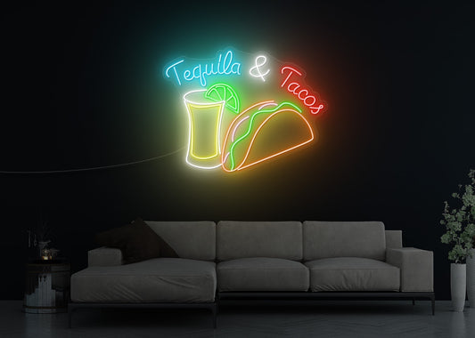 Tequila and Tacos LED Neon Sign