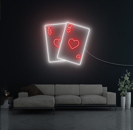 King and Queen of Hearts LED Neon Sign