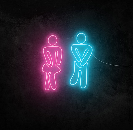 Need To Pee Toilet Characters LED Neon Sign