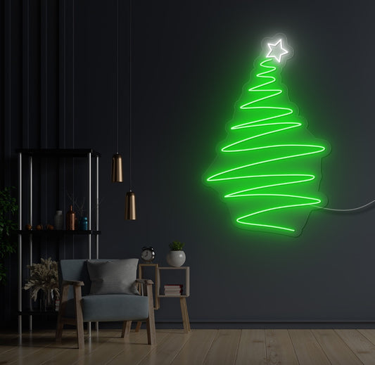 Zig Zag Christmas Tree LED Neon Sign