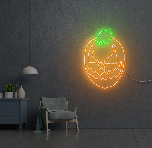 Angry Pumpkin LED Neon Sign