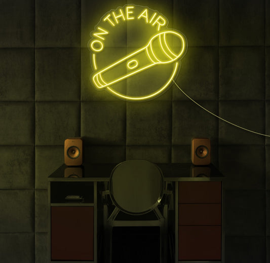 On The Air Microphone LED Neon Sign