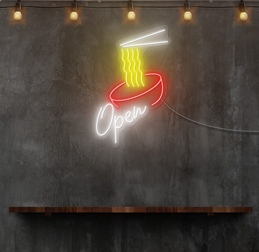 Open Noodles LED Neon Sign