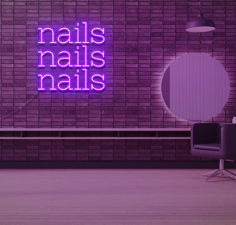 Nails, Nails, Nails LED Neon Sign