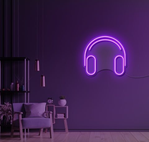 Headphones LED Neon Sign