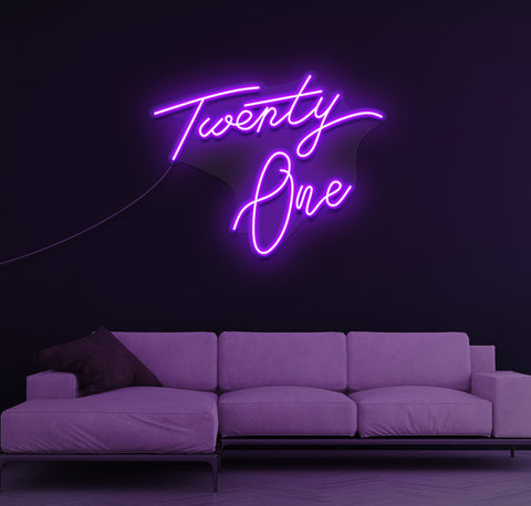 Twenty One LED Neon Sign