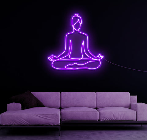 Meditating LED Neon Sign