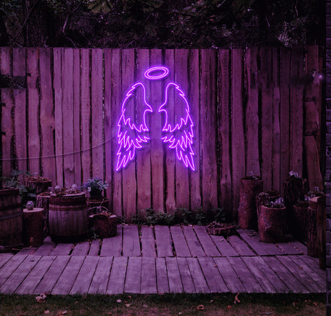 Halo & Angel Wings LED Neon Sign