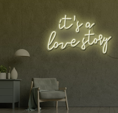 It's A Love Story LED Neon Sign