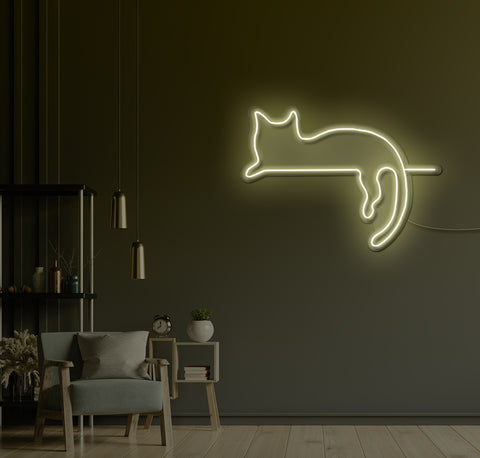 Lazy Cat LED Neon Sign