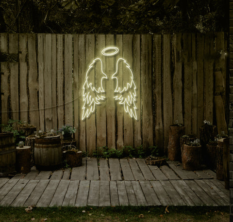 Halo & Angel Wings LED Neon Sign