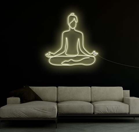 Meditating LED Neon Sign