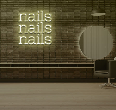 Nails, Nails, Nails LED Neon Sign