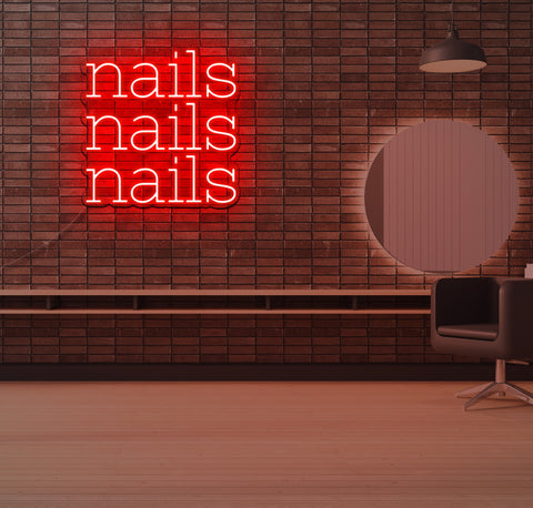 Nails, Nails, Nails LED Neon Sign