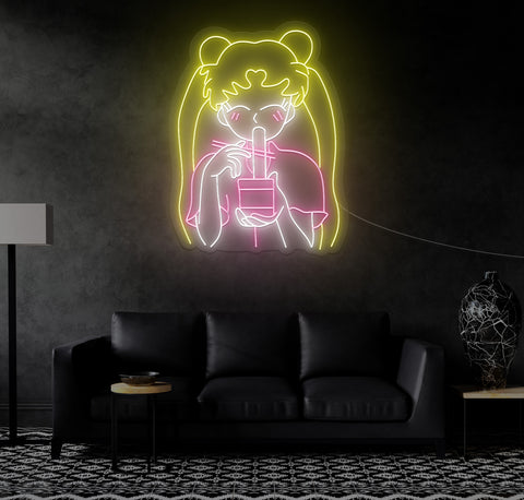 Thirsty Girl Anime LED Neon Sign