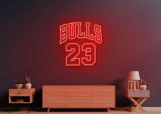 Bulls 23 LED Neon Sign