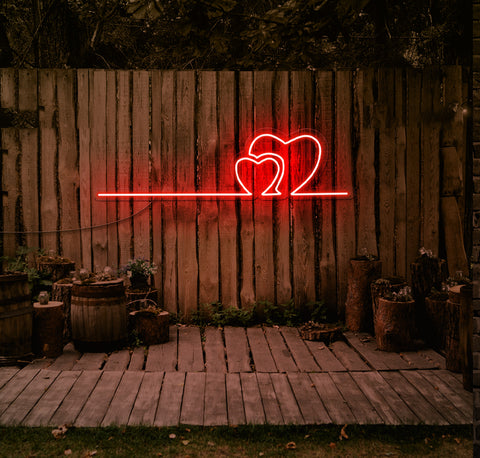 Happy Hearts LED Neon Sign