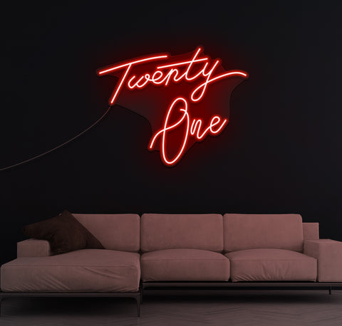 Twenty One LED Neon Sign