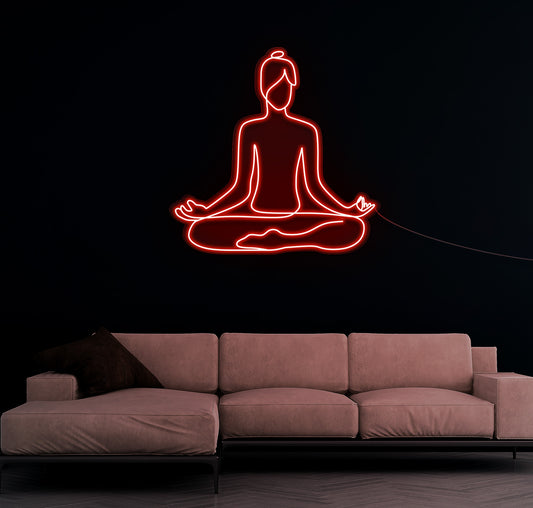 Meditating LED Neon Sign