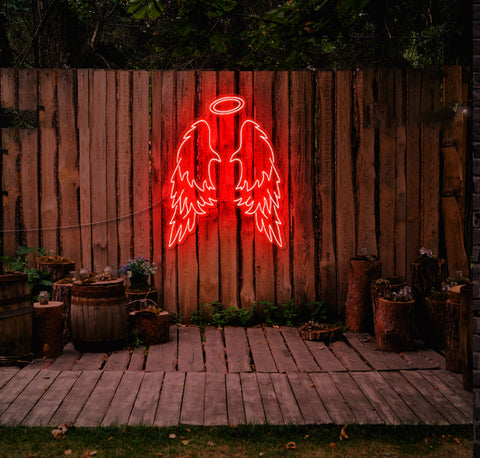 Halo & Angel Wings LED Neon Sign