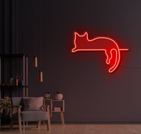 Lazy Cat LED Neon Sign