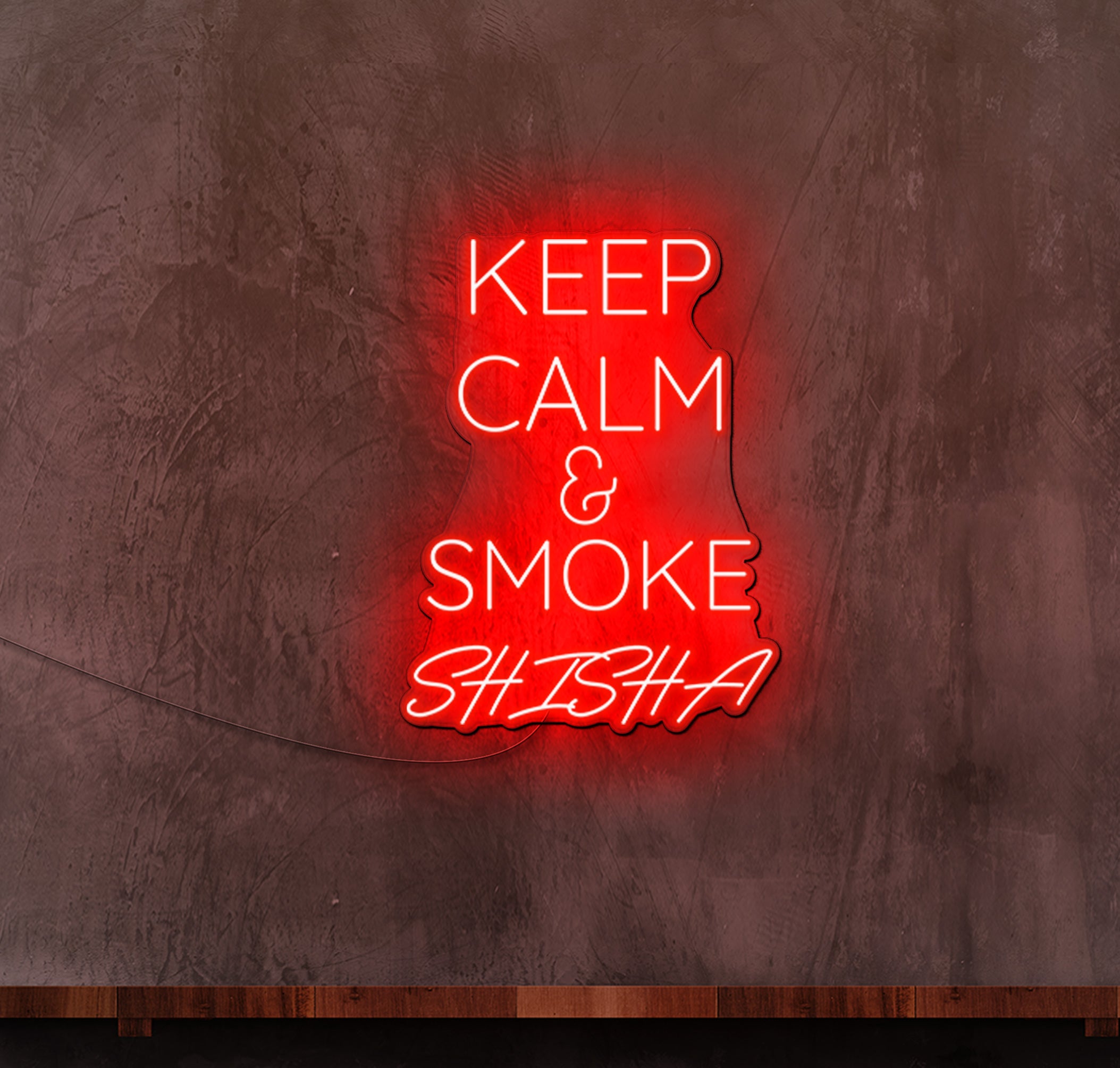 Calm Neon Sign Keep Calm and Smoke Shisha LED Neon Sign – The Neon Factory