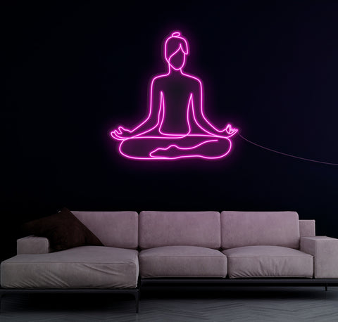 Meditating LED Neon Sign