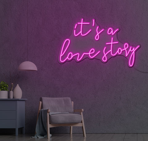 It's A Love Story LED Neon Sign