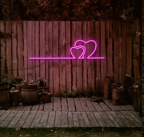 Happy Hearts LED Neon Sign