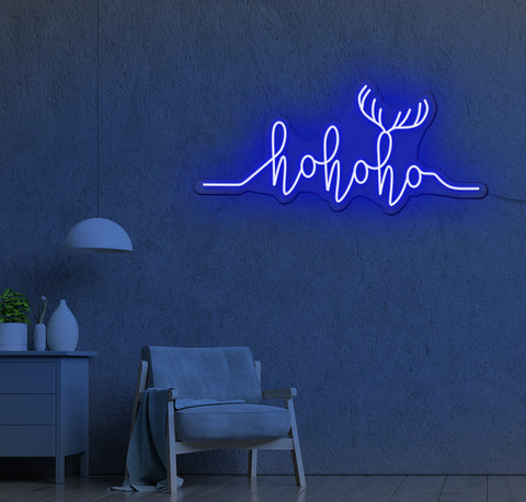 Ho Ho Ho Antlers LED Neon Sign