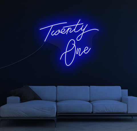 Twenty One LED Neon Sign