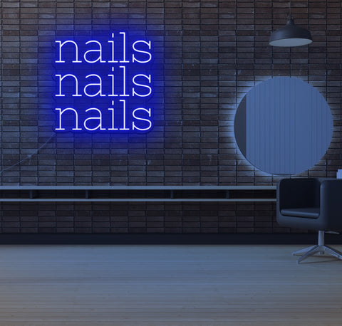 Nails, Nails, Nails LED Neon Sign