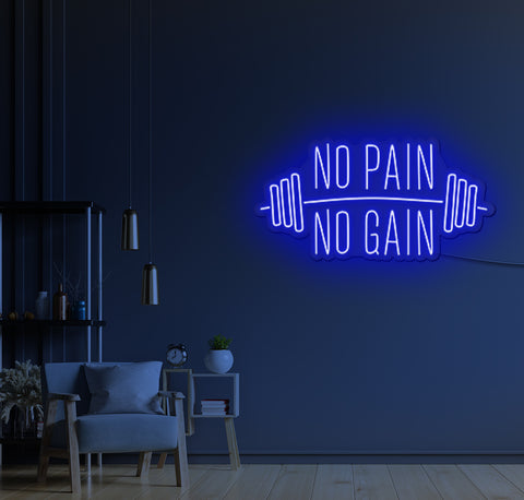 No Pain No Gain Dumbbell LED Neon Sign