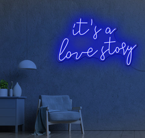 It's A Love Story LED Neon Sign