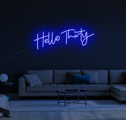 Hello Thirty LED Neon Sign