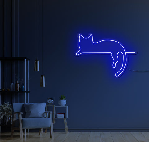 Lazy Cat LED Neon Sign