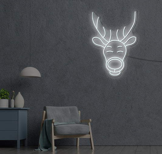 Happy Reindeer LED Neon Sign