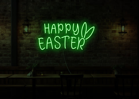 Happy Easter Bunny Ears LED Neon Sign