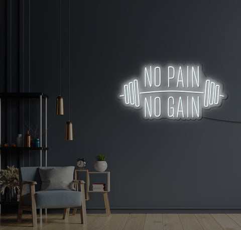 No Pain No Gain Dumbbell LED Neon Sign