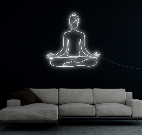 Meditating LED Neon Sign