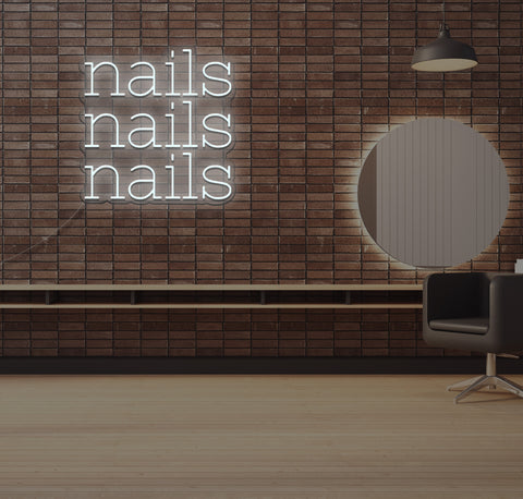 Nails, Nails, Nails LED Neon Sign