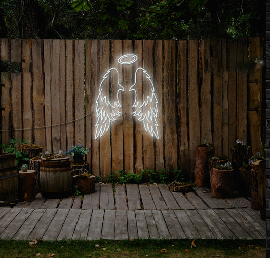 Halo & Angel Wings LED Neon Sign