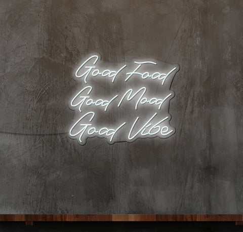 Good Food Good Mood Good Vibes LED Neon Sign