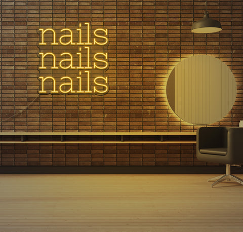 Nails, Nails, Nails LED Neon Sign