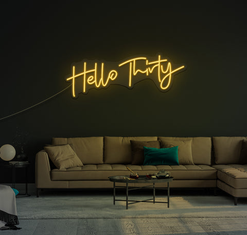 Hello Thirty LED Neon Sign