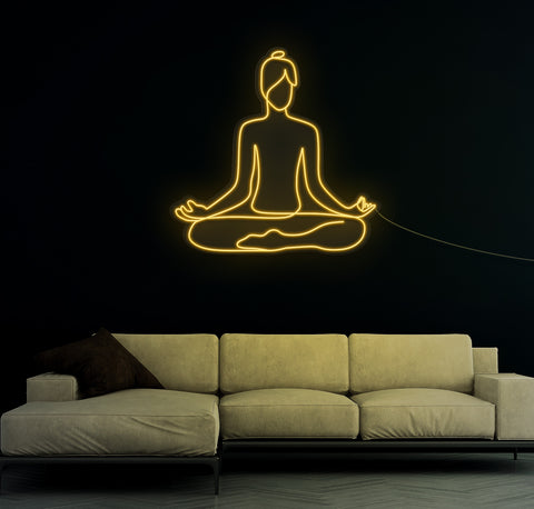 Meditating LED Neon Sign