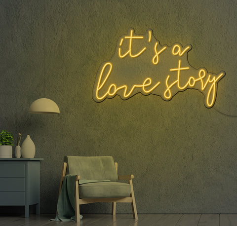 It's A Love Story LED Neon Sign