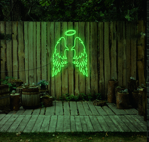 Halo & Angel Wings LED Neon Sign