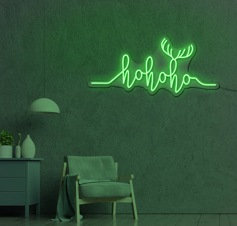 Ho Ho Ho Antlers LED Neon Sign